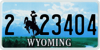 WY license plate 223404