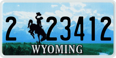 WY license plate 223412