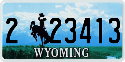 WY license plate 223413