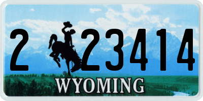 WY license plate 223414