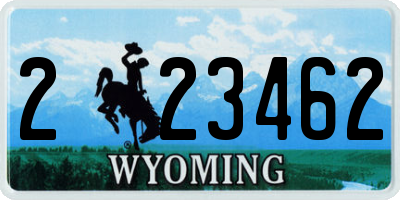 WY license plate 223462