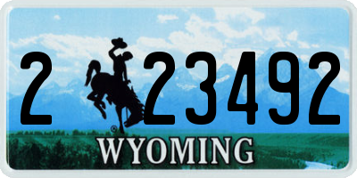 WY license plate 223492