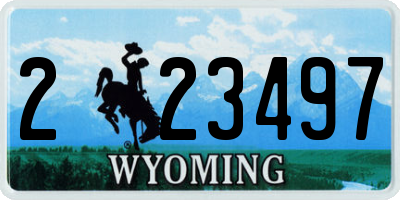 WY license plate 223497