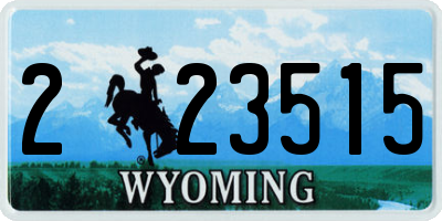 WY license plate 223515