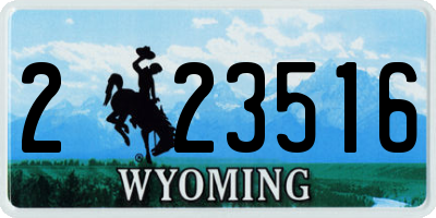 WY license plate 223516