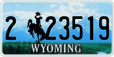 WY license plate 223519