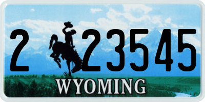 WY license plate 223545