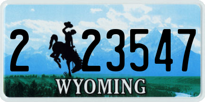WY license plate 223547