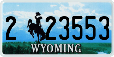WY license plate 223553