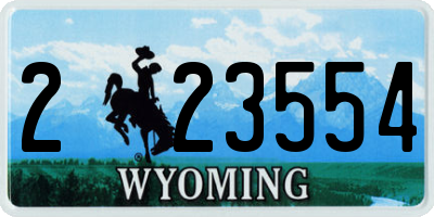 WY license plate 223554