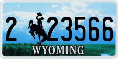 WY license plate 223566