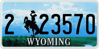 WY license plate 223570