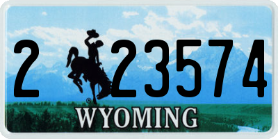 WY license plate 223574