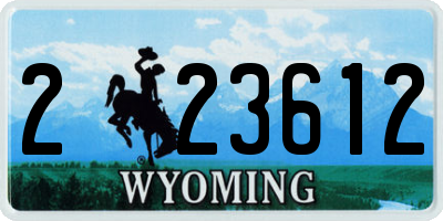 WY license plate 223612