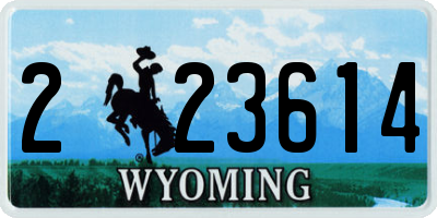 WY license plate 223614