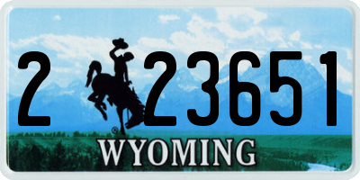 WY license plate 223651