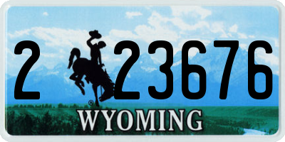 WY license plate 223676