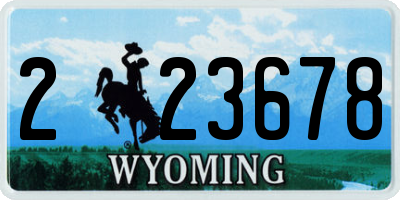 WY license plate 223678