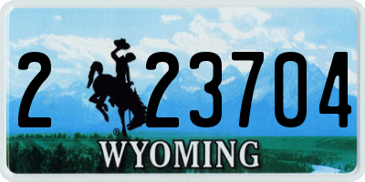 WY license plate 223704