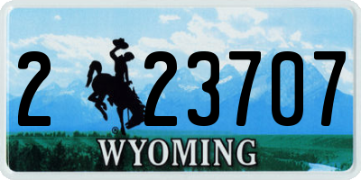 WY license plate 223707