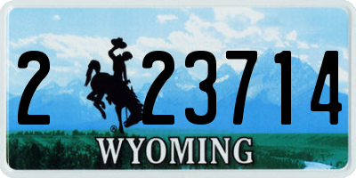 WY license plate 223714