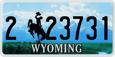 WY license plate 223731