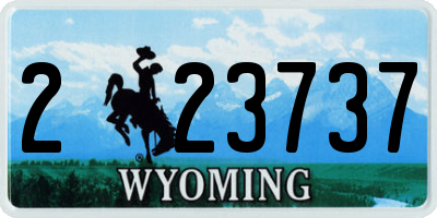 WY license plate 223737