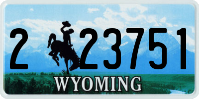 WY license plate 223751
