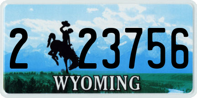 WY license plate 223756
