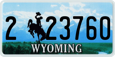 WY license plate 223760