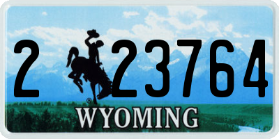 WY license plate 223764