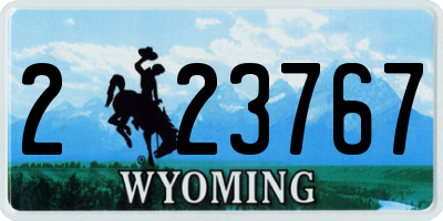 WY license plate 223767