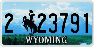 WY license plate 223791