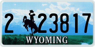WY license plate 223817