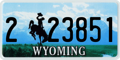 WY license plate 223851