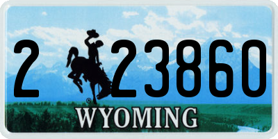 WY license plate 223860
