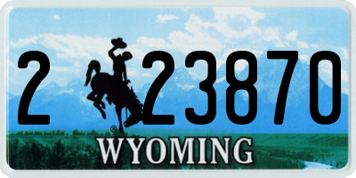 WY license plate 223870