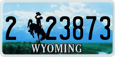 WY license plate 223873
