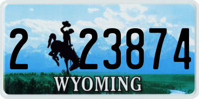 WY license plate 223874