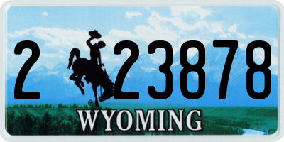 WY license plate 223878