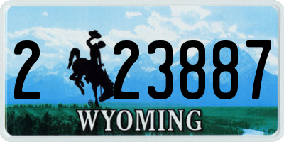 WY license plate 223887