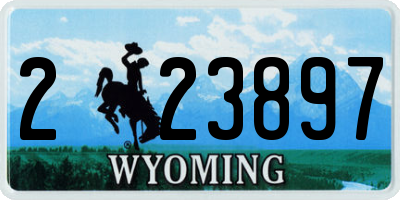 WY license plate 223897