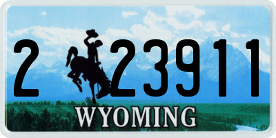 WY license plate 223911