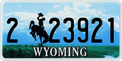 WY license plate 223921