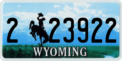 WY license plate 223922