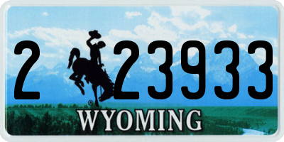 WY license plate 223933