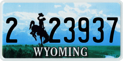 WY license plate 223937