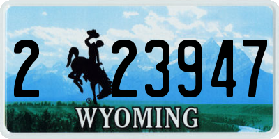 WY license plate 223947