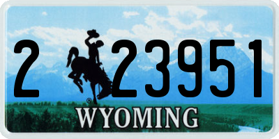 WY license plate 223951