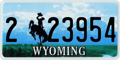 WY license plate 223954